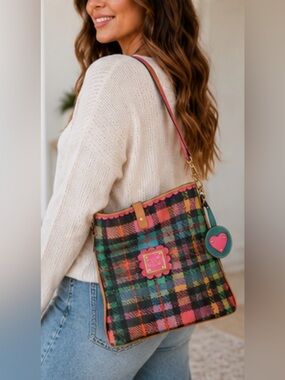 Dooney & Bourke Y2K Vintage Tartan Plaid Bucket Bag